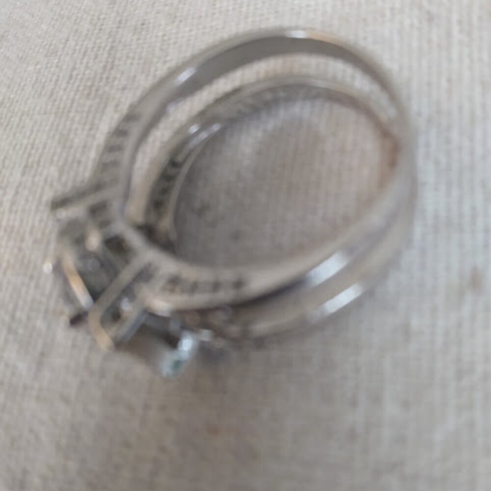 Silver Tone Clear Round Stone Statement Ring . - image 3